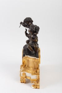&quot;L&#039;Amour séduisant l&#039;Innocence&quot;-Pendule d&#039;esprit Louis XV, par Cresson Ft de Bronzes à Paris, 1850.