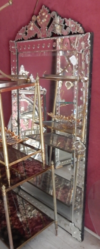 1900′ Miroir Venise à Bulles à Fronton 159 X 84 CM