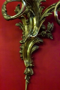 Paire d&#039;appliques style Louis XV, XIXème