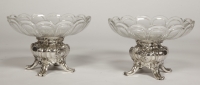 Pair of silver cups and BACCARAT crystal by GUSTAVE ODIOT