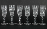 6 flutes à champagne Baccarat, XIXème siècle