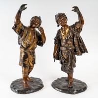 Rare paire de bronzes d&#039;époque Meiji