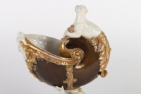 Nautile en Porcelaine. (blanc ,bronze  et or) XIXEME