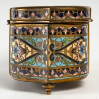 Boîte coffret, en bronze cloisonné, XIXème siècle