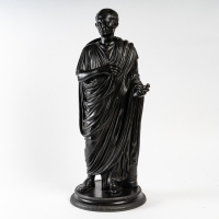 Belle et importante sculpture en ronde-bosse représentant Cicéron, bronze d’édition Chiurazzi à patine sombre circa 1880.