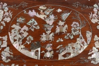 4 Panneaux d’un Coffret en Bois et Incrustation, Scènes Chinoises, XIXème Siècle.