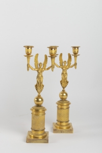 A Pair of Empire period (1804 - 1815) candelsticks.