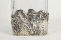 Vase en argent massif et cristal martelé Art nouveau