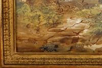 Paire de tableaux sur porcelaine, XIXème siècle