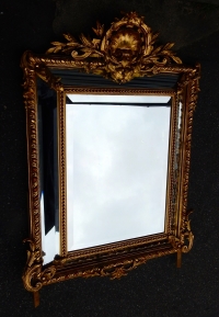 1880′ Miroir Style Régence à Coquille Parecloses Doré à l’Or