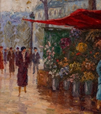 Huile sur panneau, Charles Camille Saint-Saëns (1835 - 1921), &quot;Le Marchand de fleurs&quot;