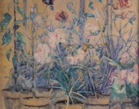 Fleurs Dans La Veranda. Maurice De Peyronnet 1882