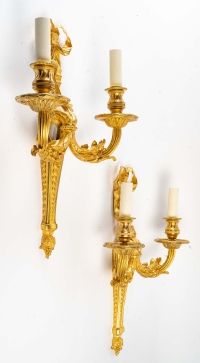 A Pair of Wall - Lights in Louis XVI Style, Signed Henri Vian.