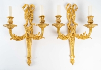 A Pair of Wall - Lights in Louis XVI Style, Signed Henri Vian.