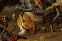 Atelier de Philips Wouwerman (1619-1668) Combat de cavalerie entre Orientaux et Impériaux huile sur toile vers 1660