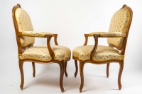 A Pair of Louis XV Period (1724 - 1774) Armchairs.