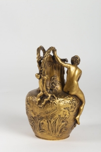 Pichet en bronze signé VIBERT Art Nouveau