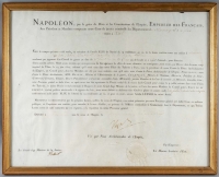 Lettre de grâce imprimée sur Vélin, signée par Napoléon ; 1807