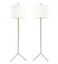 Pair of Contemporary Brass Pearls Floor Lamps