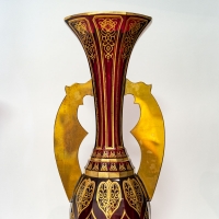 Vase en bohême rouge et or, XIXème siècle