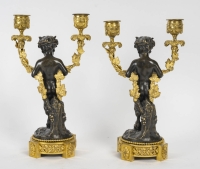 A Napoleon III Period (1848 - 1870) Pair of Candlesticks.
