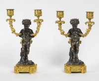 A Napoleon III Period (1848 - 1870) Pair of Candlesticks.