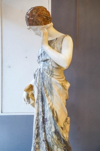 Sculpture en marbre et onyx de Puji, fin XIXème siècle