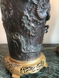 Paire de vases chinois en bronze, sur monture française. Réf: 248