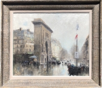 Herve Jules Tableau Impressionniste 20è Paris Porte St Martin Grands Boulevards huile toile signée