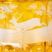 Sucrier en bohême jaune, XIXème siècle
