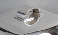 CHRISTOFLE - MODERNIST TUNER ON ITS ART DECO STERLING SILVER TRAY