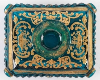 Flacon vert, en cristal, XIXème siècle