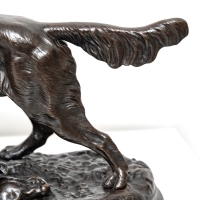 Sculpture - Chien De Chasse Au Lapin Par Jules Moigniez (1835-1894) - Bronze XIX ème Siècle