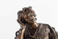 &quot;La Cantatrice&quot; bronze signé G Parente 19e siècle