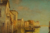 Alphonse Lecoz La Venise Cachée huile sur toile vers 1890-1900