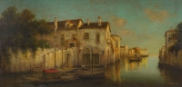 Alphonse Lecoz La Venise Cachée huile sur toile vers 1890-1900