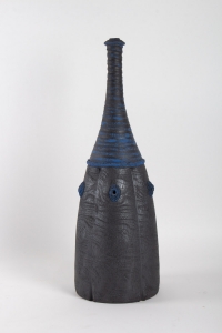 Bouteille noire par Emmanuel Peccatte ( 1974 - 2015 ), céramique contemporaine