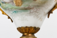 Garniture de cheminée en bronze doré et porcelaine de Sèvres