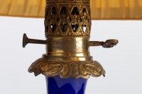 Paire de lampes bleues émaillées Napoléon III