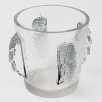 Seau à Champagne Vase &quot;Epernay&quot; verre blanc patiné vert de René LALIQUE
