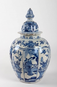 Paire de vases en faïence de Delft XVIIeme