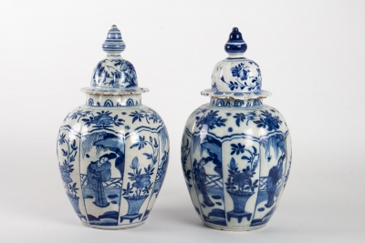Paire de vases en faïence de Delft XVIIeme|Paire de vases en faïence de Delft XVIIeme|Paire de vases en faïence de Delft XVIIeme|Paire de vases en faïence de Delft XVIIeme||