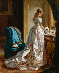 Jules DELAUNAY (c.1845 - 1906) - Femme à sa toilette.