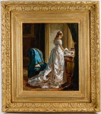 Jules DELAUNAY (c.1845 - 1906) - Femme à sa toilette.