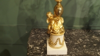 Paire de candélabres en bronze doré d&#039;époque NapoléonIII