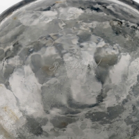 Vase &quot;Perruches&quot; verre blanc patiné bleu gris de René LALIQUE