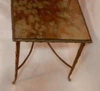 1970′ Table à Étage En Bronze Doré Décor Palmier Maison Charles