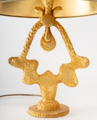 Lampe en bronze doré, signé &quot;De Wael&quot; (1980-1990)