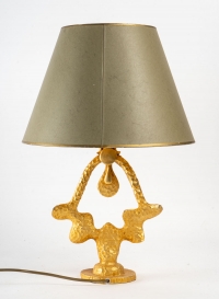 Lampe en bronze doré, signé &quot;De Wael&quot; (1980-1990)