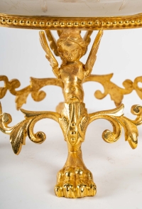 Garniture de cheminée en cristal et bronze doré, XIXème siècle